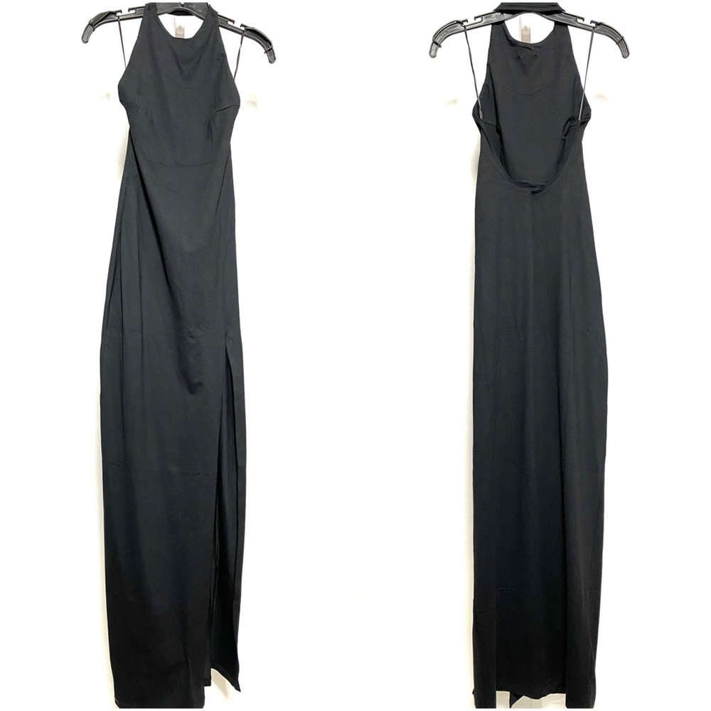 Susana Monaco Black Halter Maxi Dress Backless • S - Picture 3 of 8